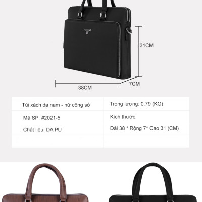 Túi xách nam nữ thời trang công sở lịch lãm da PU cao cấp chính hãng YVan 2021-5