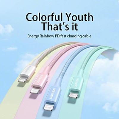 Ugreen UG90448US532TK 1M màu xanh cáp truyền dữ liệu USB-C có chip dành cho apple MFi Cáp sạc - HÀNG CHÍNH HÃNG