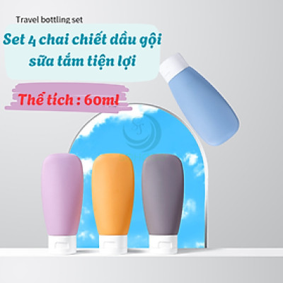 Set Chai Chiết Du Lịch 4 Màu Pastel Siêu Xinh Combo Chai Chiết Mỹ Phẩm Mini – Gọn Nhẹ, Sang Xịn Bộ Chiết Đựng Mỹ Phẩm Du Lịch – Nhỏ Gọn Chuẩn Trend Set Chai Silicone Du Lịch – Không Rò Rỉ, Mềm Mịn SBộ Chai Mini Đi Du Lịch – Màu Dễ Thương, Dễ Phân Loại