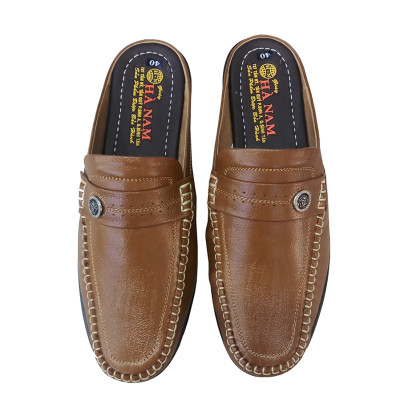 Dép Bít Mũi Nam Da Bò Thật TiTi ĐÔ Cao Cấp GSB20120d