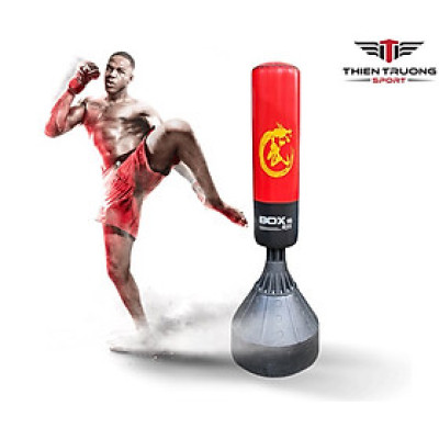 Trụ đấm đá Boxing G075 cao 160cm, đế đối trọng từ nhựa ABS dùng nước hoặc cát đổ vào để giữ thân bao khi tập.