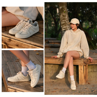 New Arrivals | Giày Da Sneaker Nam Nữ DC36 MILK TEA DINCOX Shoes Đế Bằng