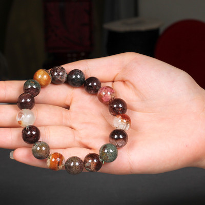 Vòng tay nam Thạch Anh Ưu Linh đa sắc VIP 12ly