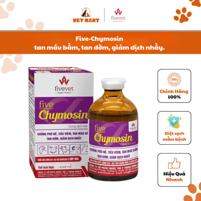 Five-Chymosin Chống phù nề, tiêu viêm, tan máu bầm, tan đờm, giảm dịch nhầy.