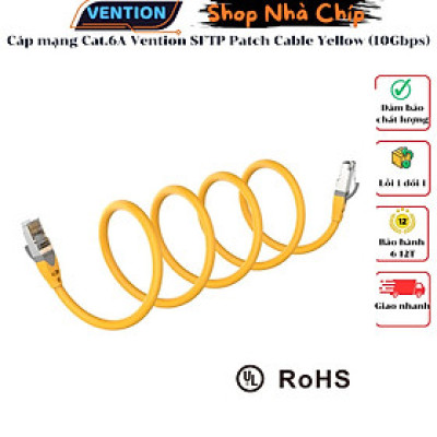 Cáp mạng Cat.6A Vention SFTP Patch Cable Yellow (10Gbps)- Hàng Nhập Khẩu