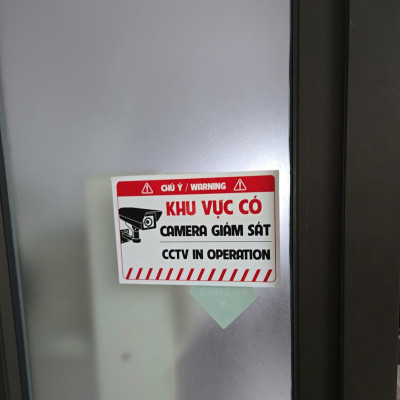 Tem Decal Nhựa Khu Vực Camera Giám Sát , Tem Chú Ý Dán Cảnh Báo, Có Camera Giám Sát Để Phòng Trộm Cắp. Takyhome 5004