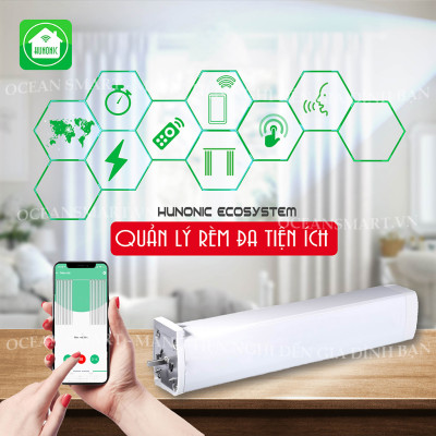 Động Cơ Rèm Thông Minh HUNONIC Ecosystem, Điều Khiển Rèm Từ Xa Qua Điện Thoại - HNREM