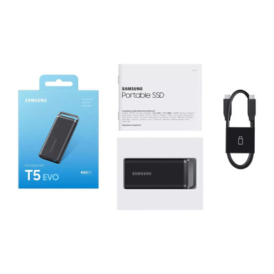 Ổ cứng di động Samsung SSD T5 EVO USB 3.2 Gen 1 2 TB, Tốc độ đọc/ghi 460MB/s, Tương thích Mac, PC, Laptop Hàng chính hãng