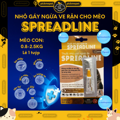Nhỏ gáy SPREADLINE ngừa ve rận, bọ chét cho cho Mèo Vemedim