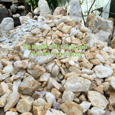 1kg đá thạch anh trắng vụn 4x6cm NHASAN rải nền, trấn trạch