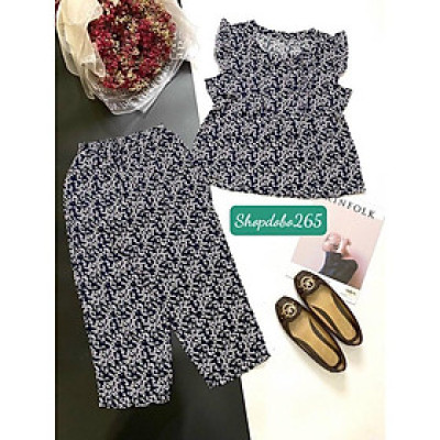 Đồ bộ nữ,đồ ngủ mặc nhà lửng 9 tấc vải lụa mango cao cấp họa tiêt hoa nhí siêu cưng size đại 58-67kg.