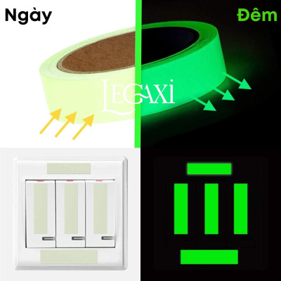 Cuộn băng dán dạ quang trang trí tường nhà cửa Halloween Giáng sinh phát sáng trong tối Legaxi