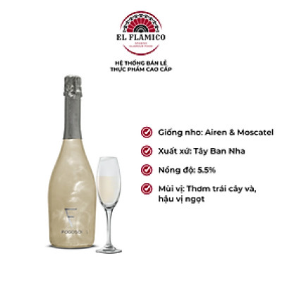 Rượu vang sủi Tây Ban Nha Sparkling Fogoso Plata 750ml (5.5%)