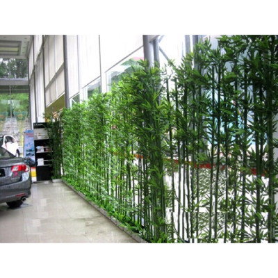 Trúc giả trang trí Set 20 cây trúc xịn nhiều lá kèm 2,5m chậu hàng rào - Cây giả, hoa lụa Decor trang trí nhà cửa