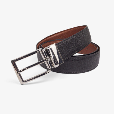 Thắt lưng nam, dây nịt nam da bò Saffiano 2 lớp Bụi Leather L109 - Khóa cài xoay 360 độ, dùng được cả 2 mặt - Bảo hành 12 tháng