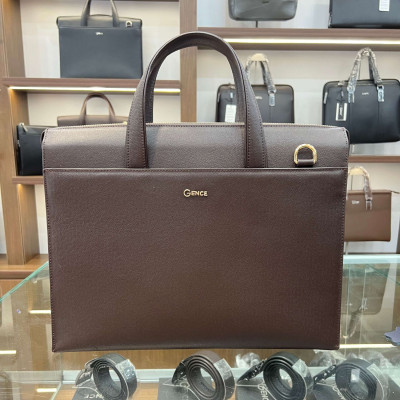 Túi Xách Nam Cặp Da Doanh Nhân GENCE CTS22 Da Bò Khóa Số Cao Cấp Màu Nâu Đậm