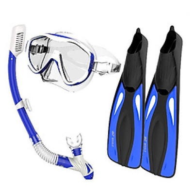 Bộ thiết bị lắn với ống thở, kính bơi, vây bơi