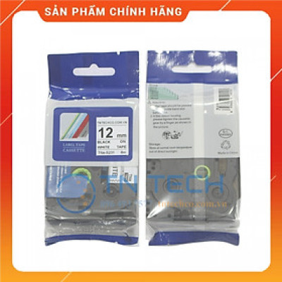 Nhãn In TNE-S231 - Đen nền trắng 12mm x 8m - Dùng cho máy in BROTHER - AIMO - PUTY [Hàng nhập khẩu]