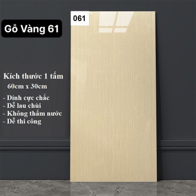 Bộ 20 Tấm Xốp Dán Tường 3D PVC Gỗ Kem 60x30cm Keo Sẵn Dày 2,5mm Cao Cấp, Sang Trọng