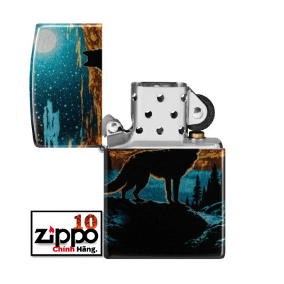 Bật lửa Zippo 46252 Moonlight Wolf Design - Chính hãng 100%