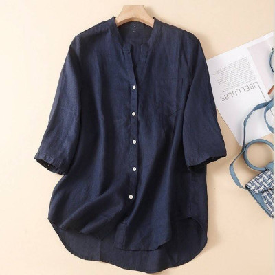 Sơ mi nữ cổ trụ sọc kẻ chất mềm Sm187