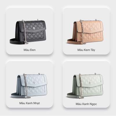 Túi Yuumy ( Thời trang nữ đi chơi nắp gập size 22 - Túi đeo chéo da Seasand YN140 )