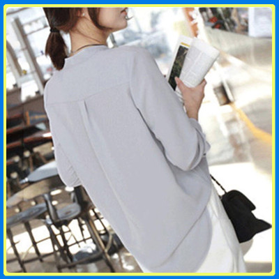 Áo sơ mi công sở kiểu áo sơ mi kiểu đắp chéo cổ V QK01 -  Áo sơ mi công sở hàn quốc