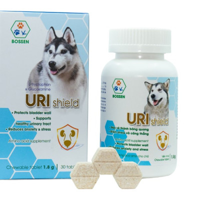 BOSSEN - URI Shield (dogs) Hỗ Trợ Bảo Vệ Bàng Quang cho Chó, giúp Tiết Niệu khỏe - Hộp 30 viên