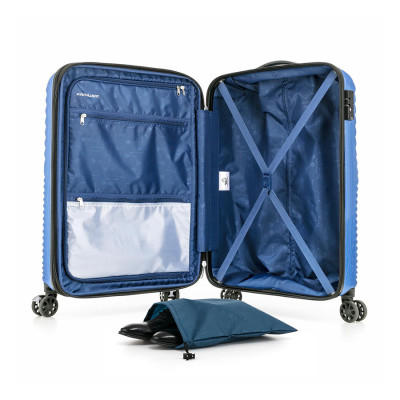 Vali kéo Kami 360∞ KAMILIANT - MỸ: Hệ thống 4 bánh xe đôi xoay 360° với nút chặn Khóa kéo chống trộm 