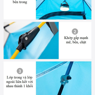 Lều cắm trại tự bung , lều du lịch dã ngoại dành cho 3-4 người, chống thấm nước -ZL033