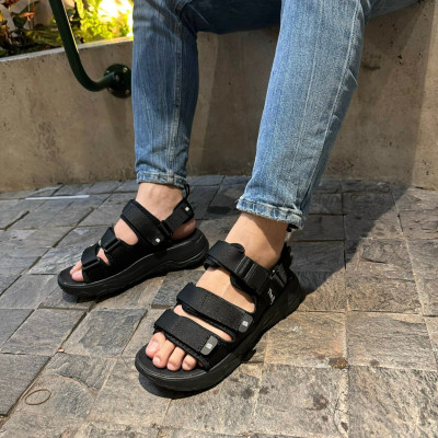 Giày Sandal Nam Nữ Unisex The BiLy Quai Ngang Dây Dù Đế IP Siêu Êm Nhẹ Màu Đen-BL08