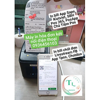 Máy in đơn Livestream, Máy in hóa đơn kết nối điện thoại, Máy in nhiệt K80, Máy in Bill kết nối điện thoại - Hàng Chính Hãng