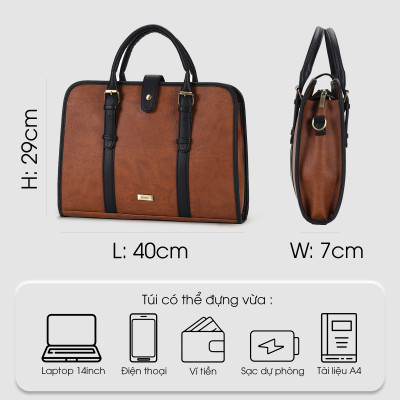 Túi xách công sở nam nữ đựng tài liệu A4 UB2 - 6030, túi đựng laptop 14 inch thanh lịch