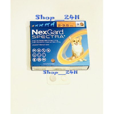 1 viên NexGard Spectra trị giun, ghẻ, viêm da, ve rận (chó 2 - 3,5kg)