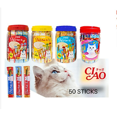 Ciao Churu súp thưởng ăn vặt cho mèo - hộp 50 thanh 