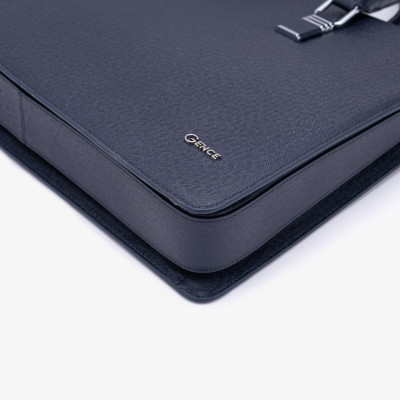 Cặp Da Doanh Nhân Túi Xách Nam GENCE CGL07 Da Bò Khóa Số Cao Cấp Màu Xanh Navy