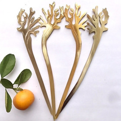 Trâm cài tóc bằng sừng hàng VJP (HH603) Được đục khắc tinh tế, đủ hình dáng độc đáo