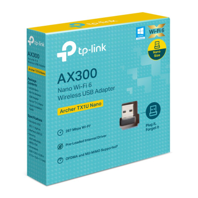 USB WIFI 6 TP-Link Archer TX1U Nano | AX300 2.4Ghz | Cắm và chạy | AP Mode | Bảo hành 2 năm | Hàng Chính Hãng