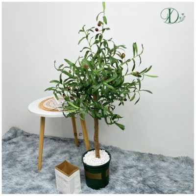 Cây oliu giả - thân gỗ - Size từ 80cm đến 130cm - Cây giả, hoa lụa Decor trang trí nhà cửa