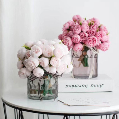 Bó Hoa Hồng 27 Bông Nhân Tạo Hoa Camellia Hoa Mẫu Đơn Hoa Hồng Hoa Cô Dâu Cho Tiệc Cưới Văn Phòng Trang Trí Nhà Cửa - HÀNG CHÍNH HÃNG MINIIN