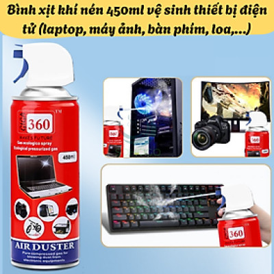 Chai xịt khí nén 450ml vệ sinh thiết bị điện tử – chuyên dụng cho PC, laptop, bàn phím, máy ảnh, và thiết bị văn phòng- Hàng nhập khẩu