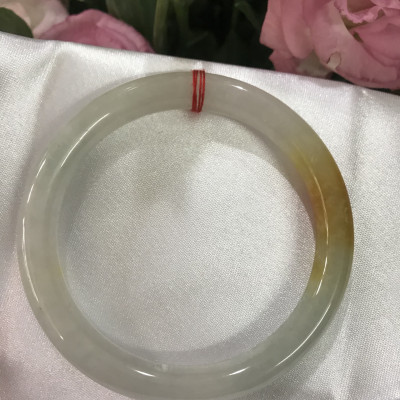 Vòng Cẩm Thạch mới Trắng Vàng Bóng đẹp Ni 57mm Chột 8mm Nữ mạng kim mạng thổ 55kg đến 65kg đeo dễ thương xinh xuất sắc ạ