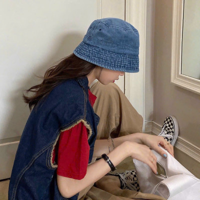 (NEW) Mũ vành, nón bucket trơn phối vải jeans cực đẹp Form chuẩn thời trang nữ (Ảnh thật)