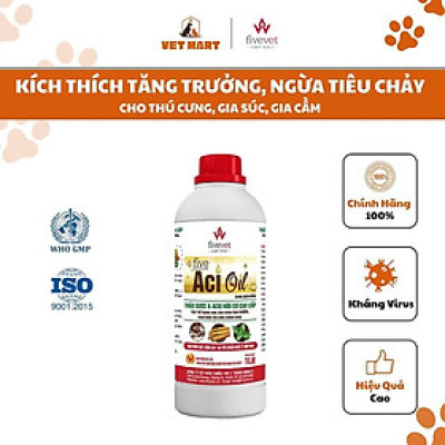 [100ML] FIVE ACI OIL - Thảo Dược Cho Gia Súc, Gia Cầm Tiêu Chảy, Táo Bón, Kích Thích Thèm Ăn_Fivevet