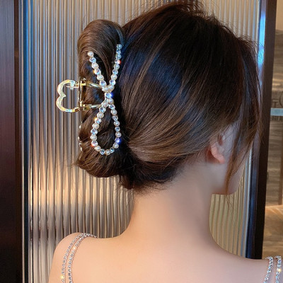 Kẹp tóc ngọc trai hình nơ size lớn mẫu mới