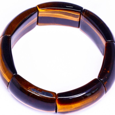 Vòng tay đá mắt hổ bản lớn 32x20mm mệnh thổ, kim - Ngọc Quý Gemstones