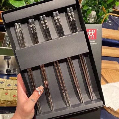  Đũa Đũa Inox 304 Zwilling lõi Đặc Chống Trơn Trượt Thương Hiệu Đức Hàng Cao Cấp Bền Bỉ Chất Lượng ( BỘ 5 ĐÔI) - Hàng Chính Hãng MINIIN