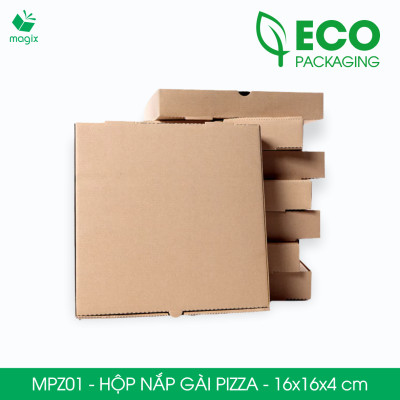 MPZ01 - 16x16x4 cm - 100 Hộp nắp gài pizza đa dụng - Hộp nắp gập, hộp carton gói hàng, hộp quà