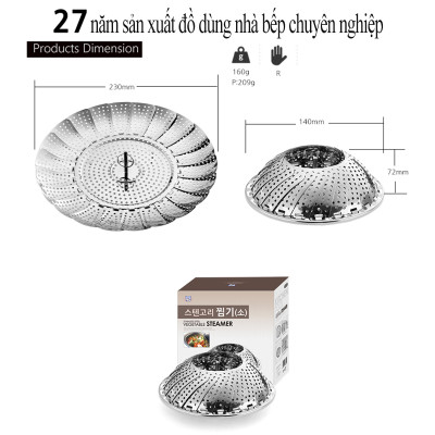 [HÀNG CHÍNH HÃNG]Xửng hấp bằng thép không gỉ an toàn, có thể gấp gọn hay mở rộng tùy nhu cầu sử dụng của GGOMi Hàn Quốc