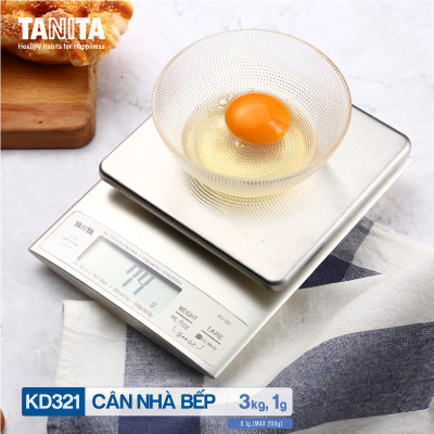 Cân điện tử nhà bếp TANITA KD321(3kg) (Chính hãng Nhật Bản), Cân nhà bếp 1kg, Cân nhà bếp 2kg, Cân nhà bếp 3kg, Cân nhà bếp độ chia 0.1g tối đa 200g, Cân Nhật, Cân trọng lượng, Cân chính hãng, Cân thực phẩm, Cân thức ăn, Cân tiểu ly điện tử, Cân chính xác